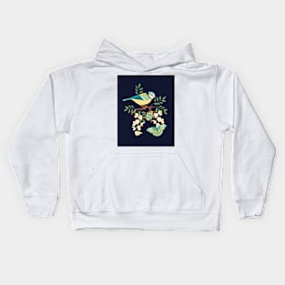 Blue Tit and Butterfly 2 Kids Hoodie